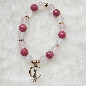 Natural Strawberry Quartz Crystal Bracelet
